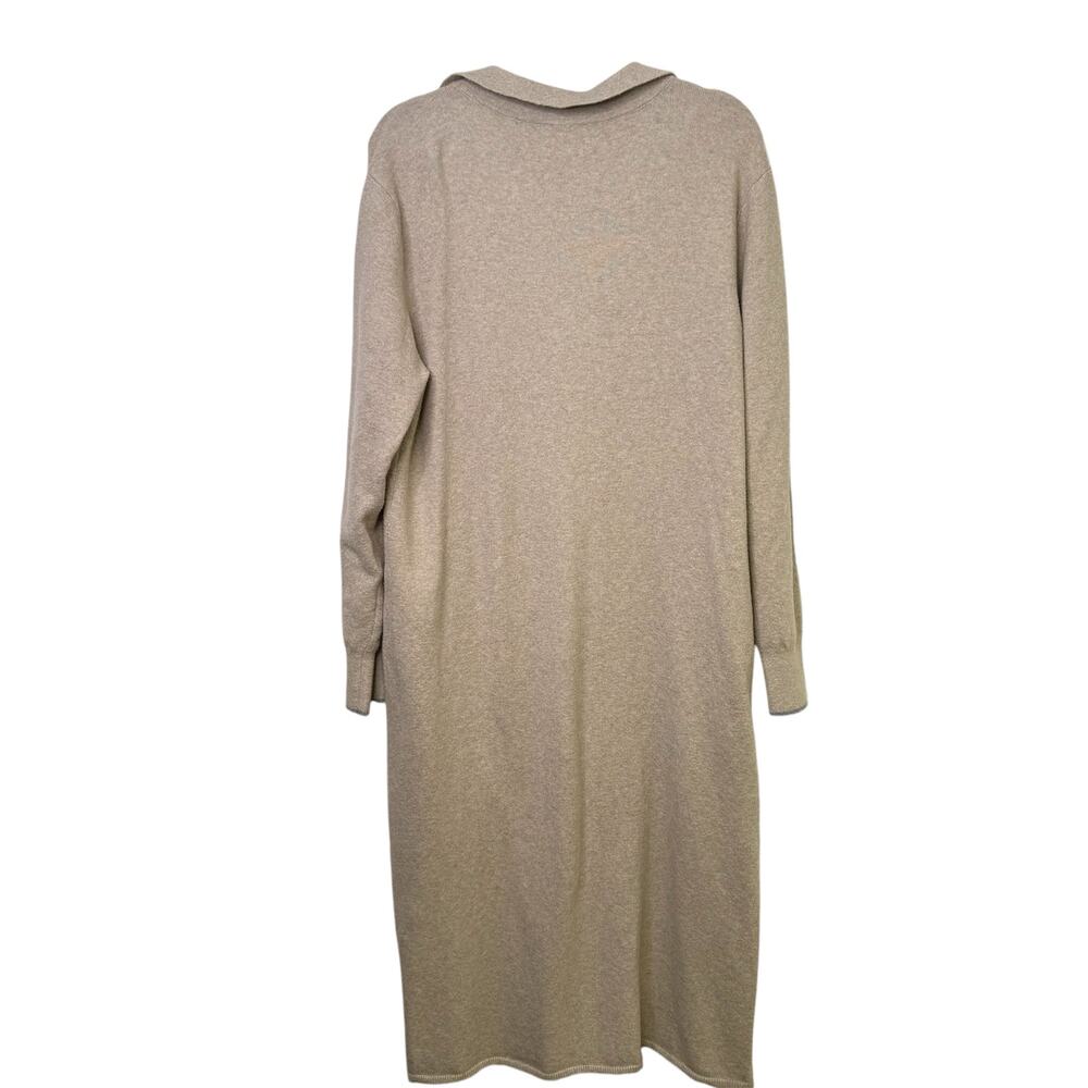Faherty Jackson Sweater Dress Tan Oatmeal Long Sweater XL - Picture 3 of 10